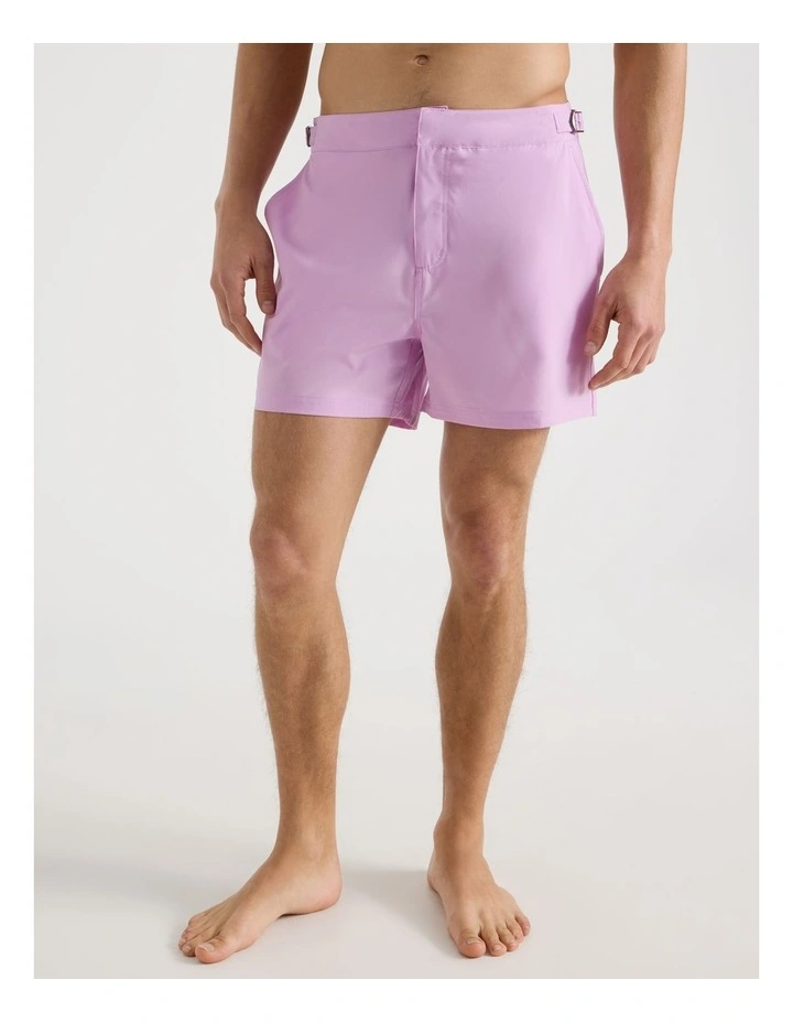 Side Tab Swim Short in Pink image 2