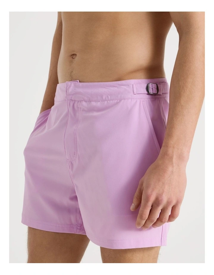 Side Tab Swim Short in Pink image 3