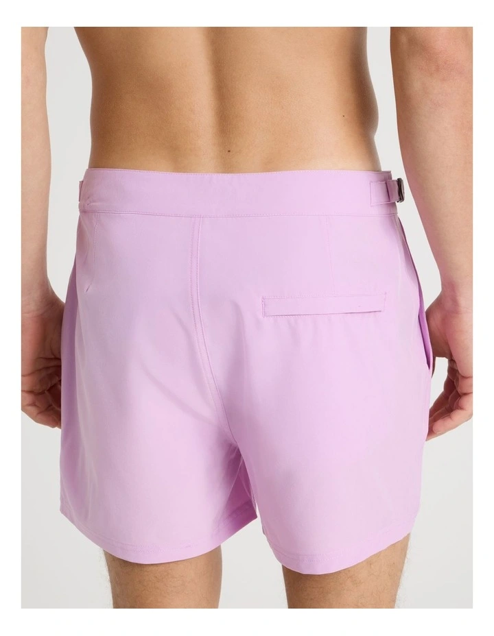 Side Tab Swim Short in Pink image 6