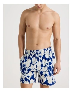 Side Tab Swim Short in Floral