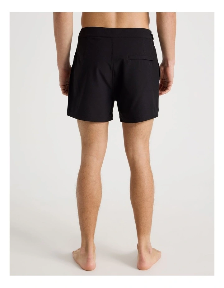 Side Elastic Swim Short in Black image 5