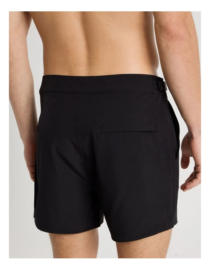 Side Elastic Swim Short in Black image 6