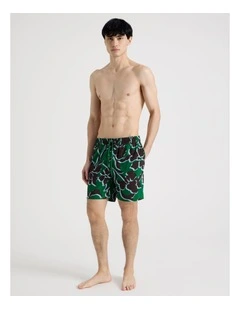 Side Elastic Swim Short in Green