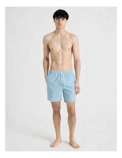 Side Elastic Swim Short in Blue