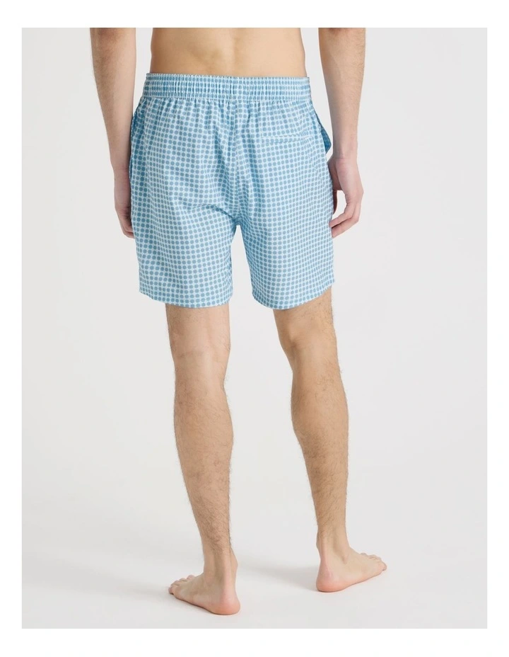 Side Elastic Swim Short in Blue image 4
