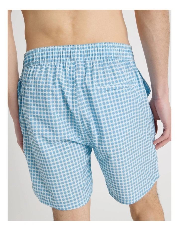 Side Elastic Swim Short in Blue image 5