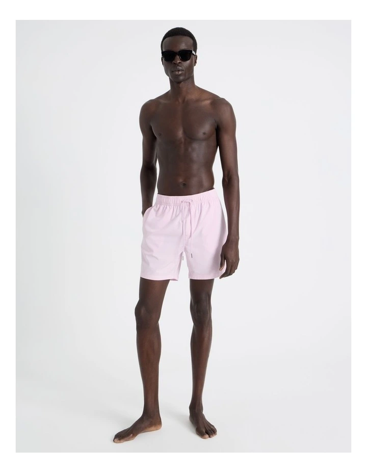 Side Elastic Swim Short in Pink image 1