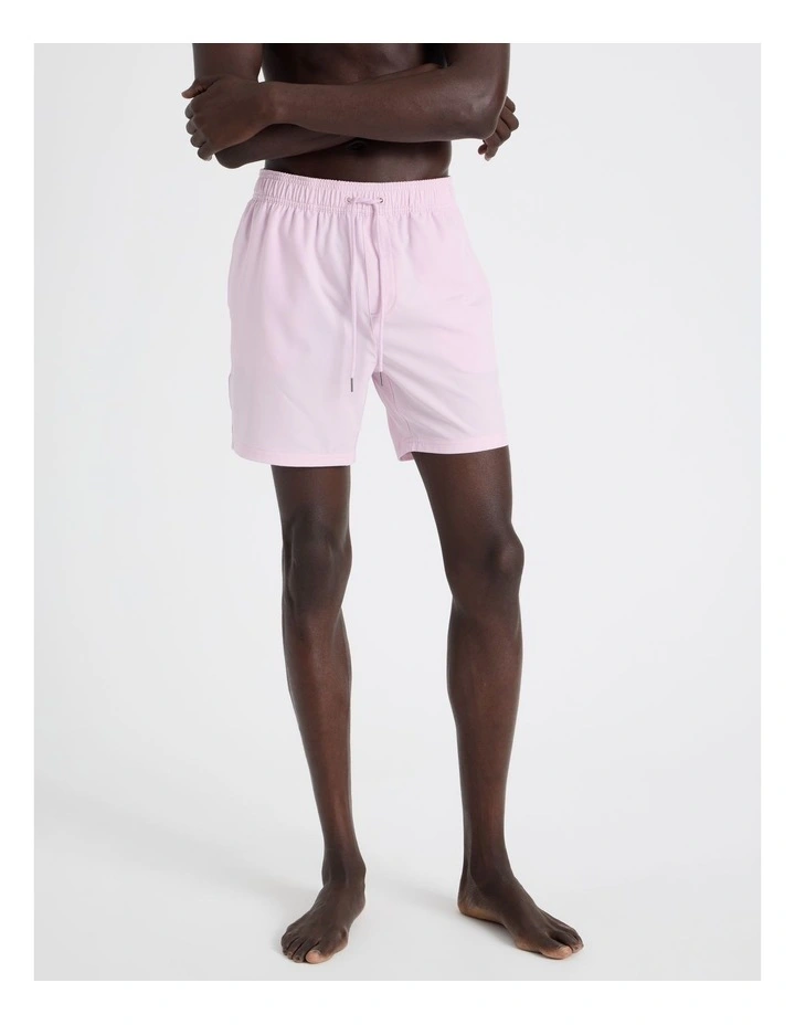 Side Elastic Swim Short in Pink image 3