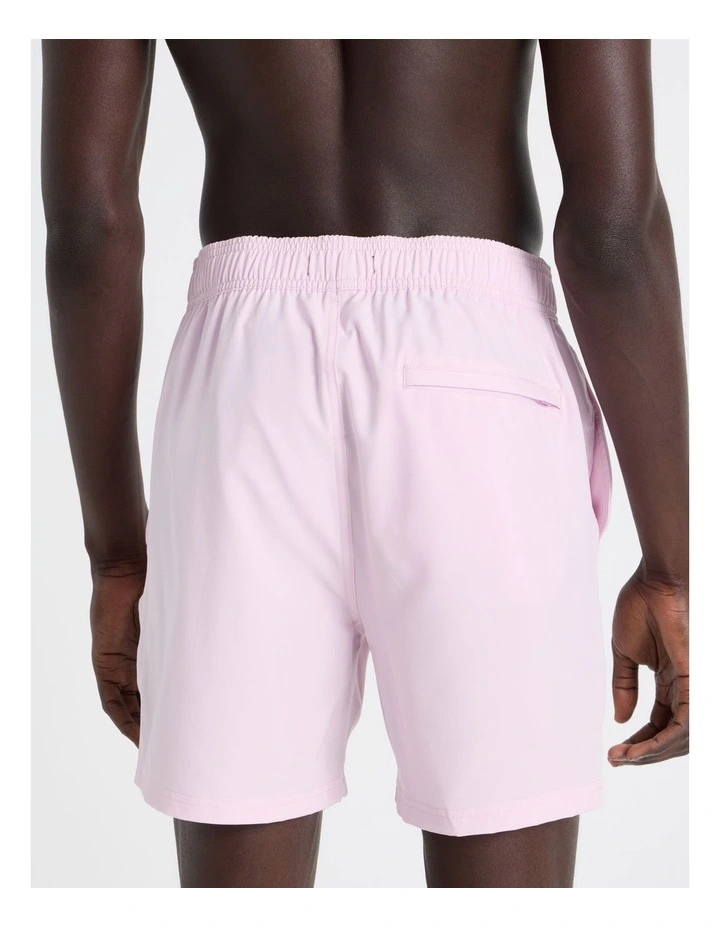 Side Elastic Swim Short in Pink image 5