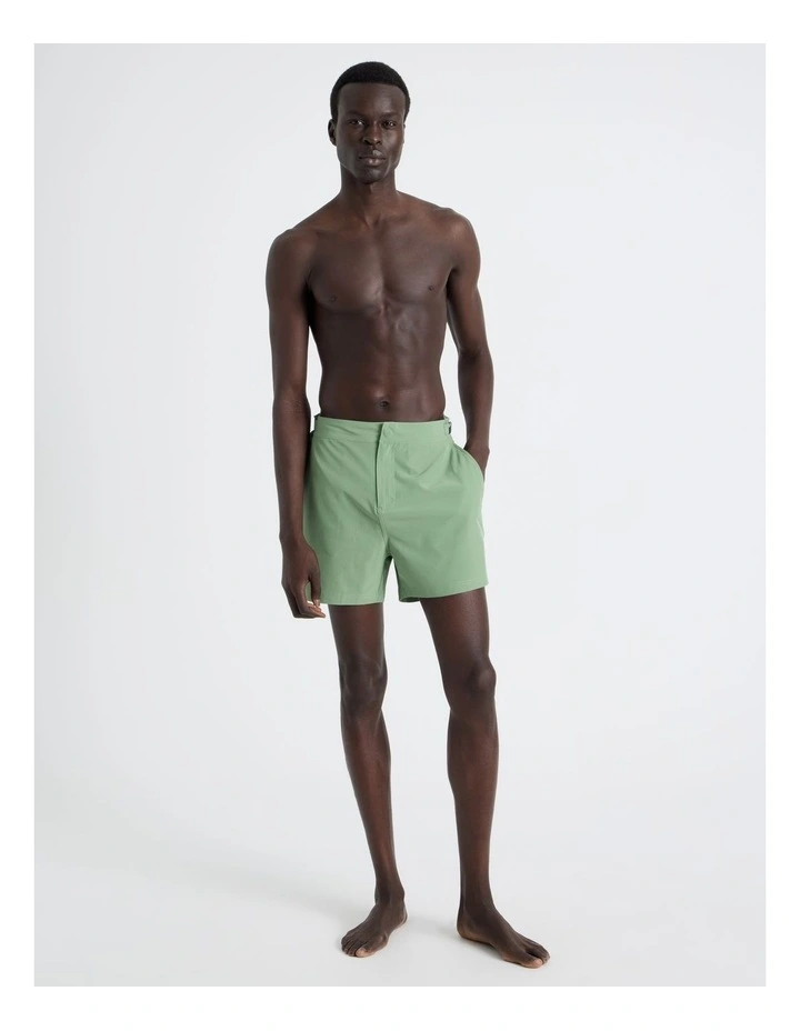 Side Tab Swim Short in Green image 1