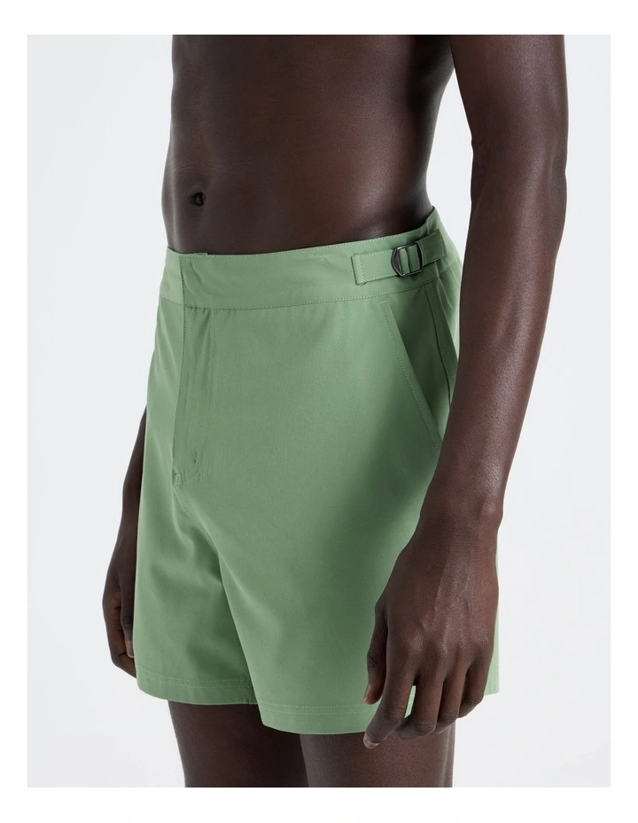 Side Tab Swim Short in Green image 2