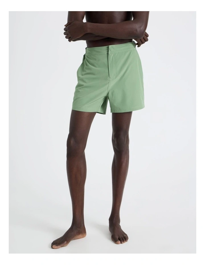 Side Tab Swim Short in Green image 3