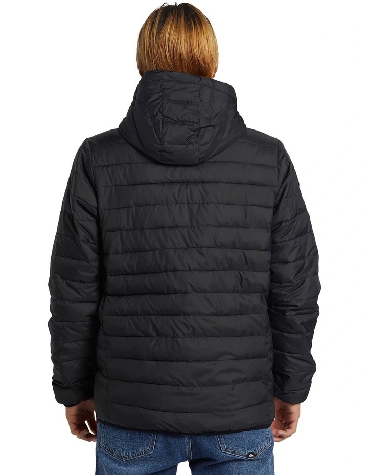 Quiksilver Scaly Hood Puffer Jacket In Black MYER