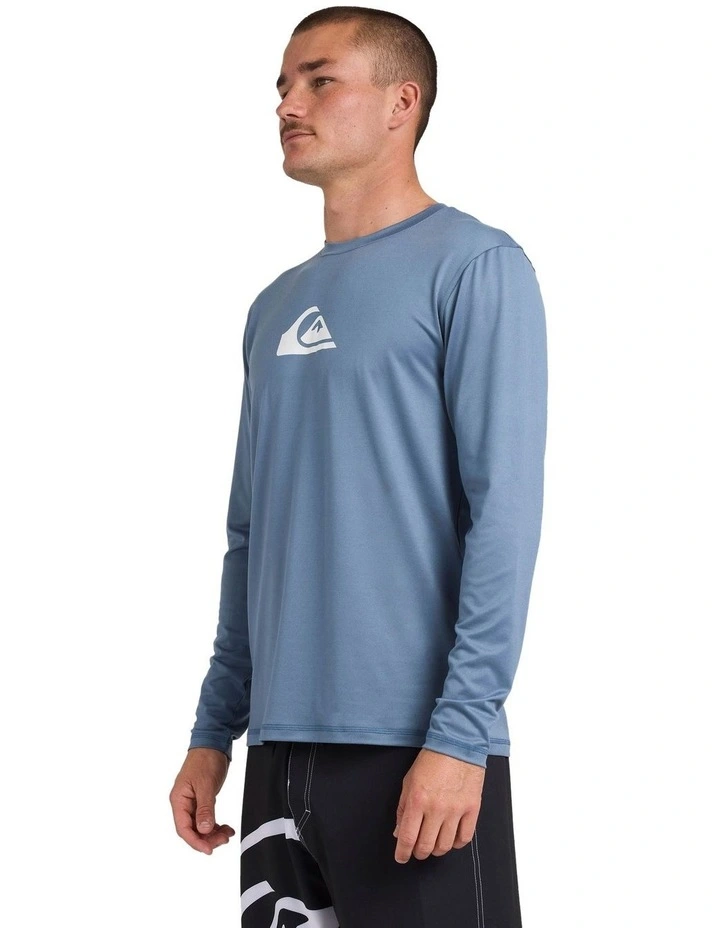 Solid Streak Long Sleeve Surf Shirt in Blue image 3