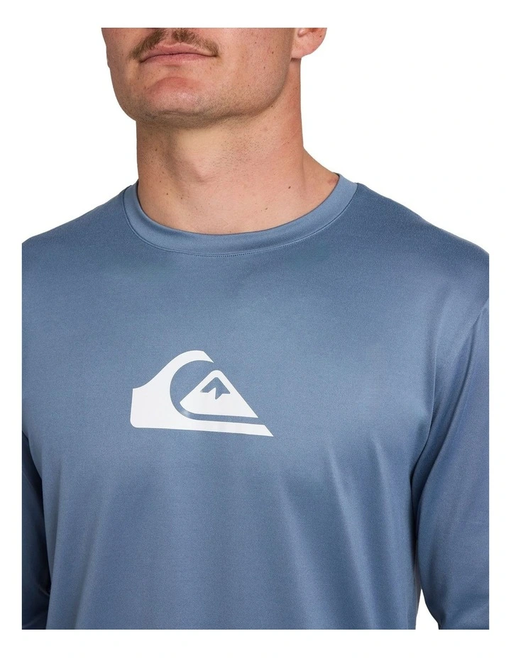 Solid Streak Long Sleeve Surf Shirt in Blue image 4