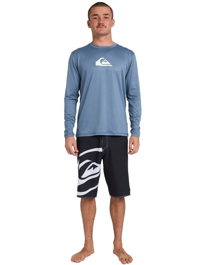 Solid Streak Long Sleeve Surf Shirt in Blue image 5