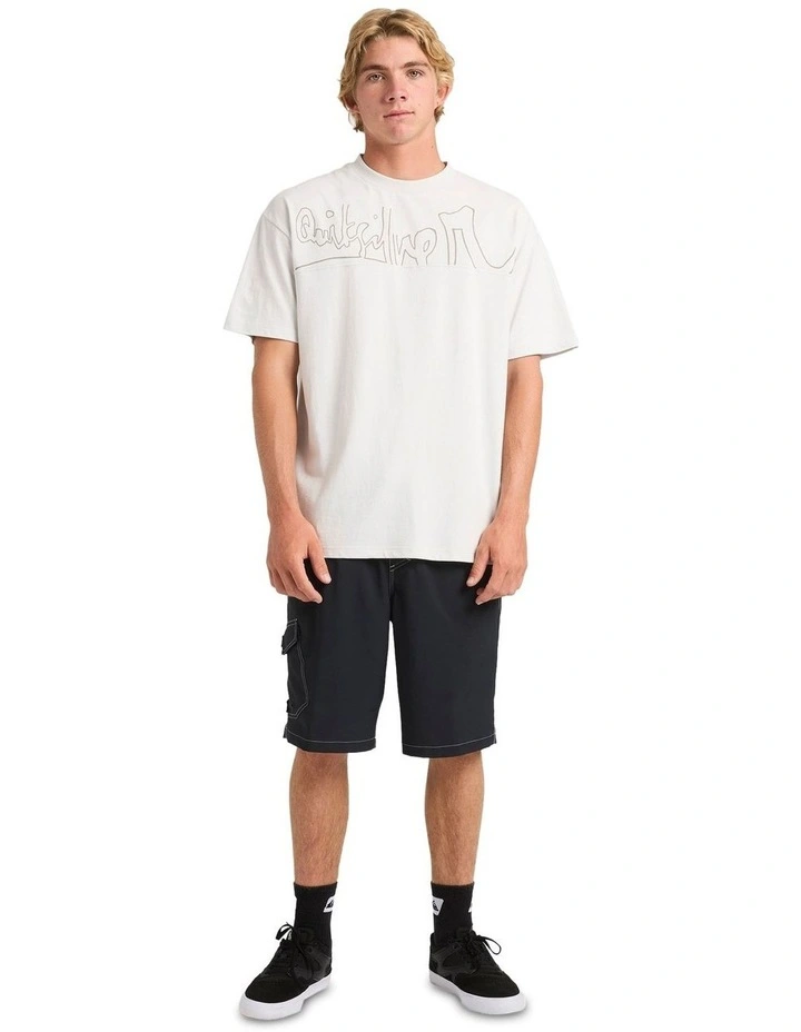Top Line Knit T-shirt in White image 5