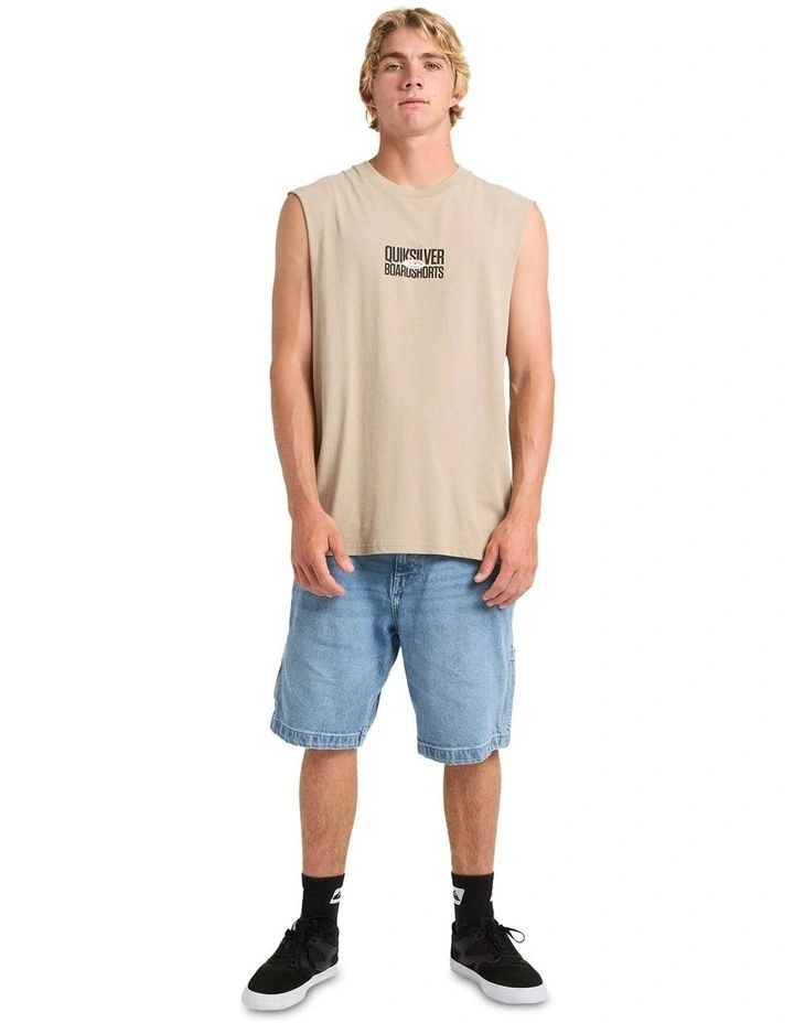 Mega Stack Muscle Tank in Beige image 5