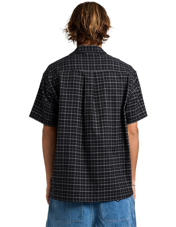 Liquid Short Sleeve Shirt in Black Check Print image 2