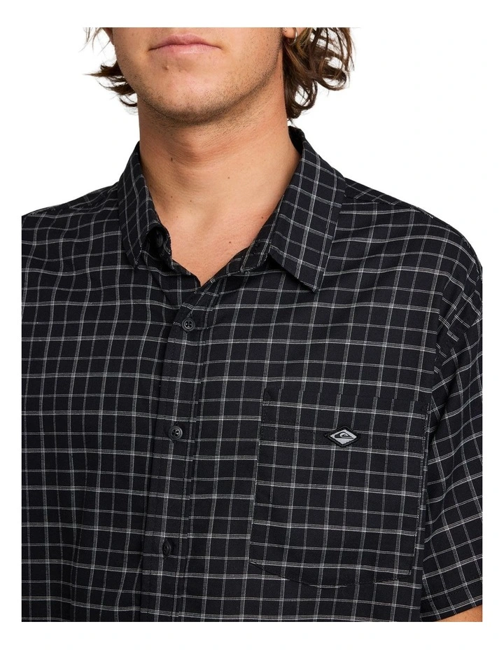Liquid Short Sleeve Shirt in Black Check Print image 4