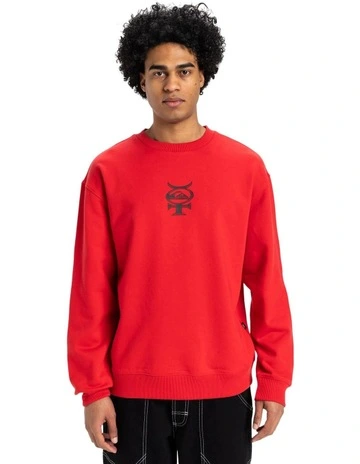 Mercury Crew Neck Sweatshirt in Red