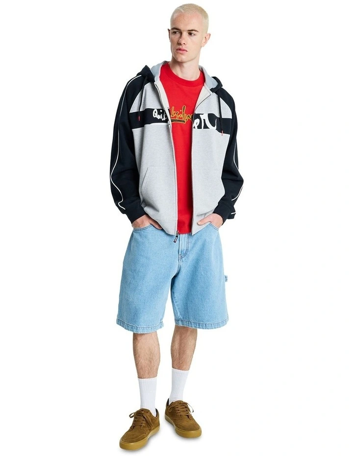 YG Operator Zip Up Hoodie in Grey image 5