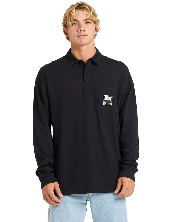 Mercury Rugby Long Sleeve T-Shirt in Black image 1