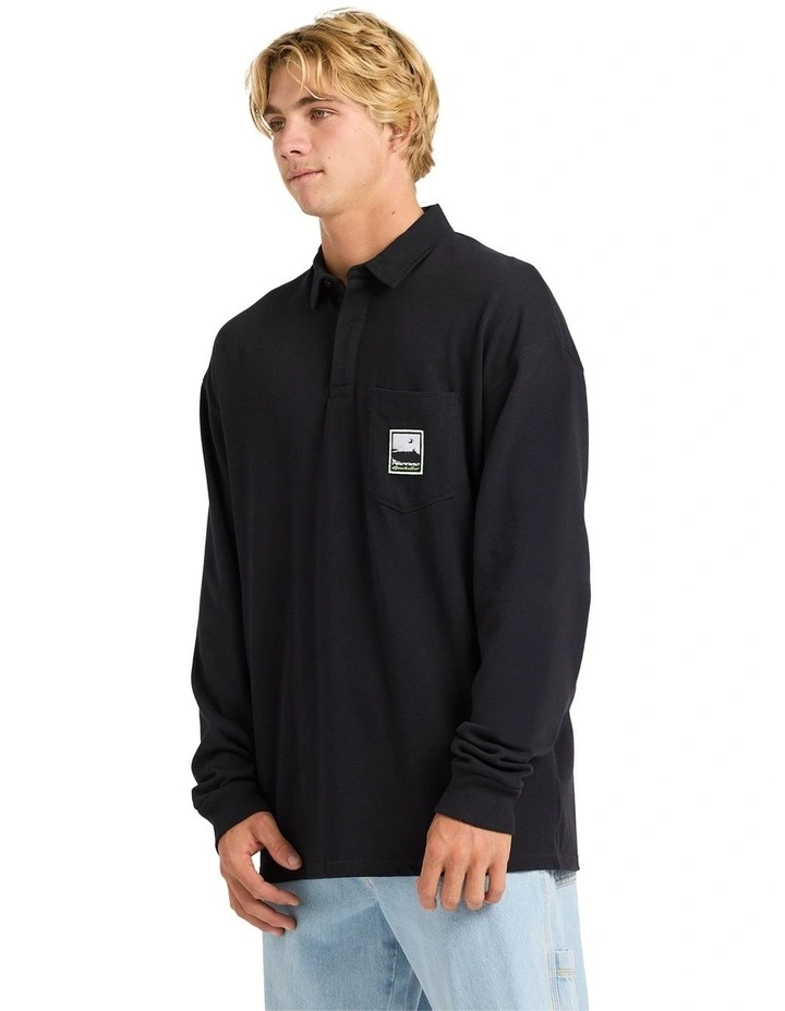 Mercury Rugby Long Sleeve T-Shirt in Black image 3