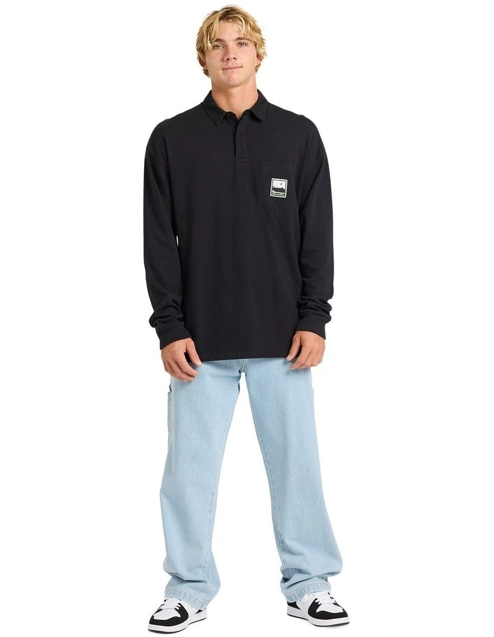 Mercury Rugby Long Sleeve T-Shirt in Black image 5