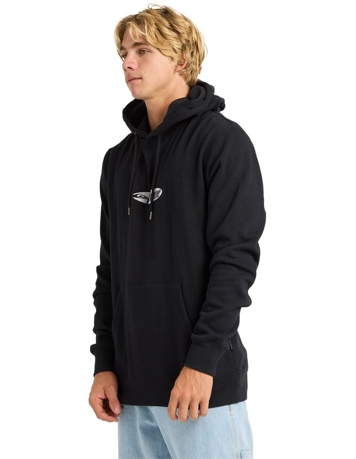 Channel Fix Pullover Hoodie in Black image 3