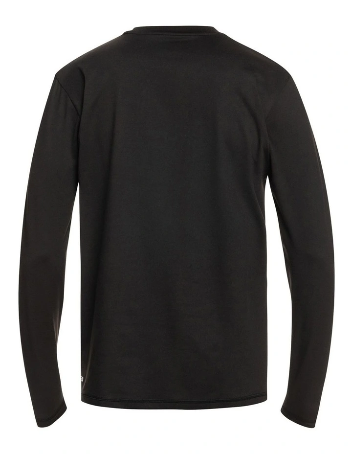 Quiksilver Solid Streak Loose Fit Long Sleeve Rash Top in Black MYER