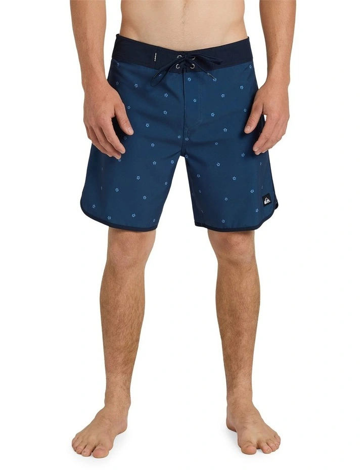 Surfsilk Scallop 18 Inch Boardshorts in Dark Denim Ditsy Hibiscus image 1