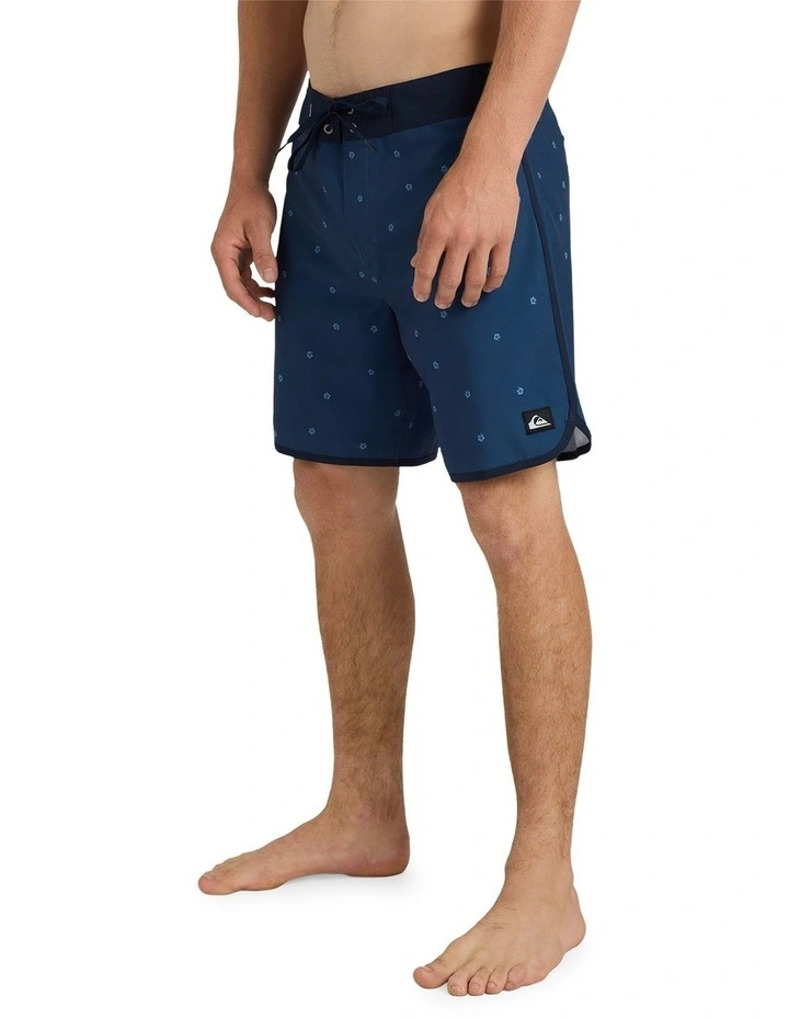 Surfsilk Scallop 18 Inch Boardshorts in Dark Denim Ditsy Hibiscus image 3