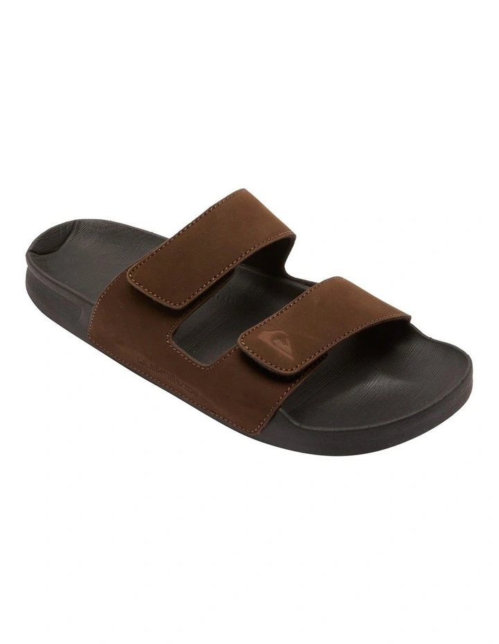 Rivi Leather Slides in Brown image 1