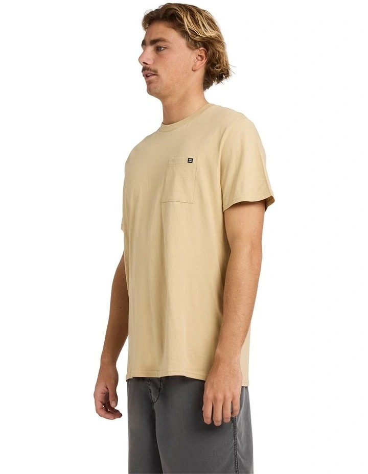 Premium Pocket T-shirt in Beige image 3
