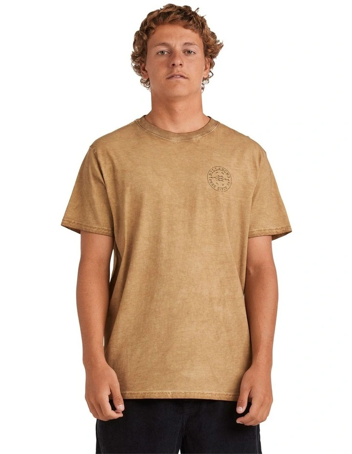 Big Wave Daz Short Sleeve T-shirt in Khaki image 1