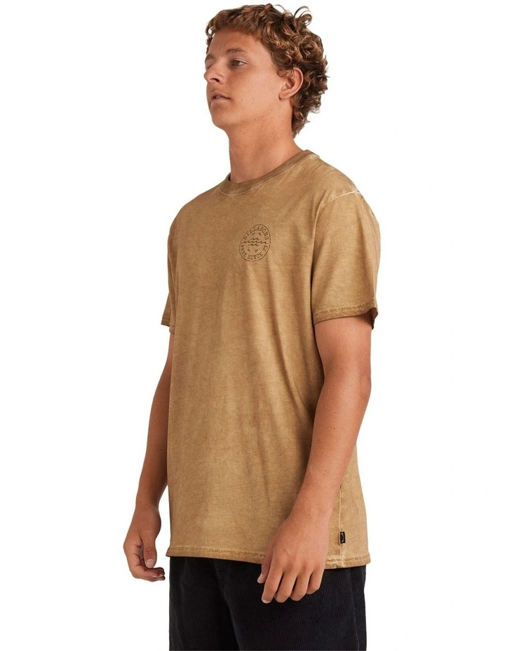 Big Wave Daz Short Sleeve T-shirt in Khaki image 3