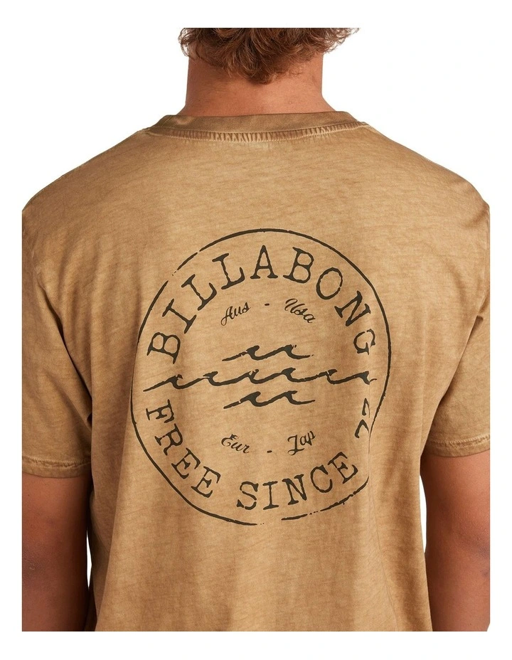 Big Wave Daz Short Sleeve T-shirt in Khaki image 4