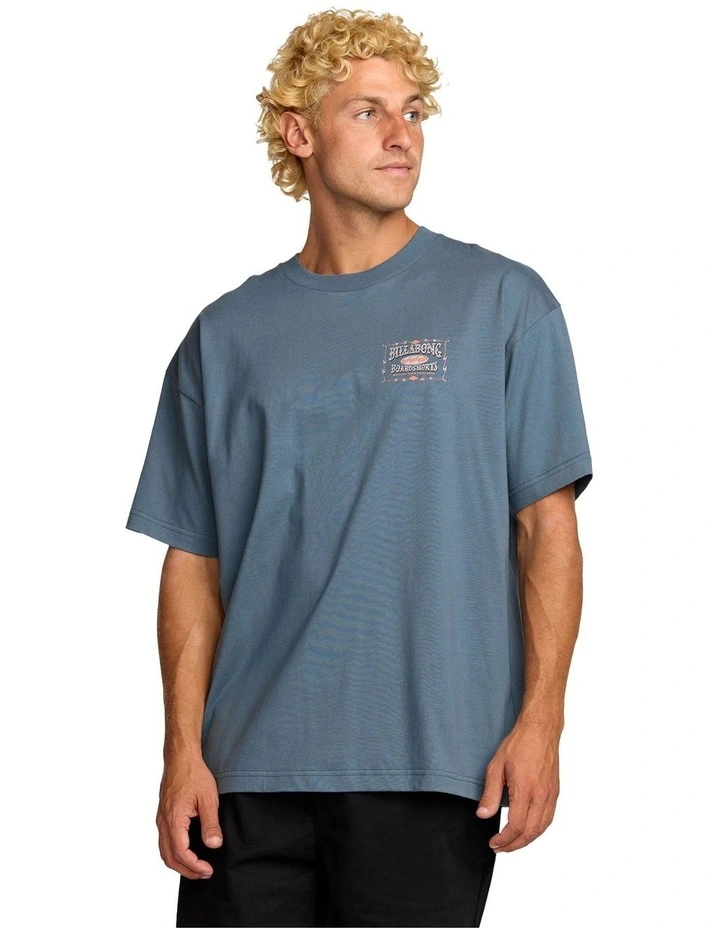 Double Spread Og Short Sleeve T-shirt in Slate Blue image 1