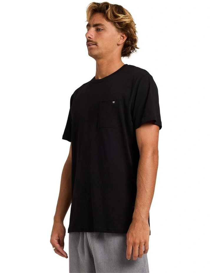 Premium Pocket Short Sleeve T shirt in Black image 3
