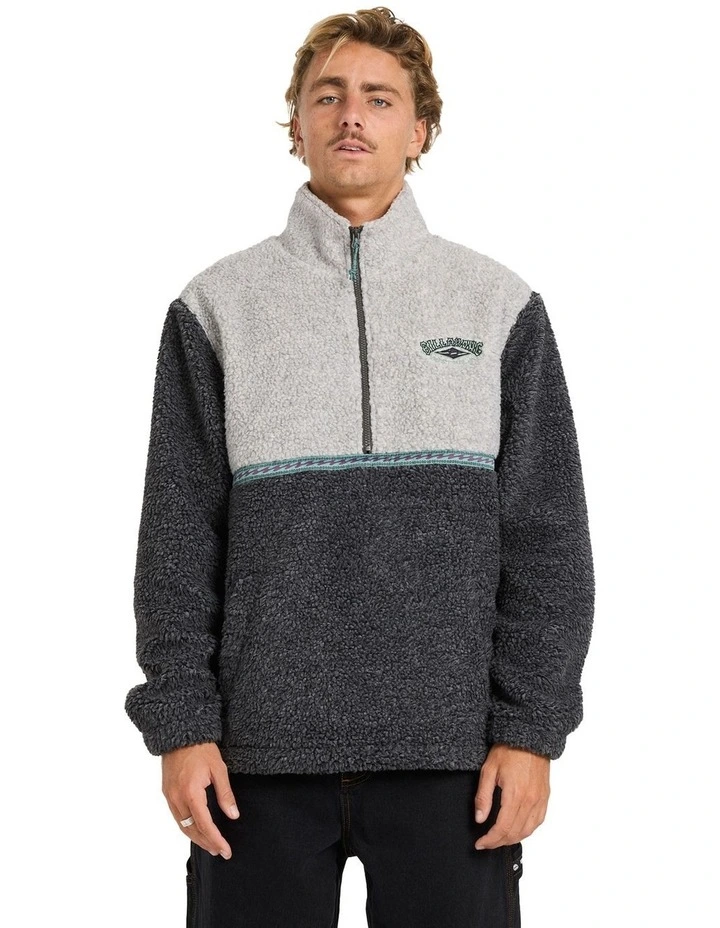 Tombstone Mock Neck Fleece Top in Grey image 1