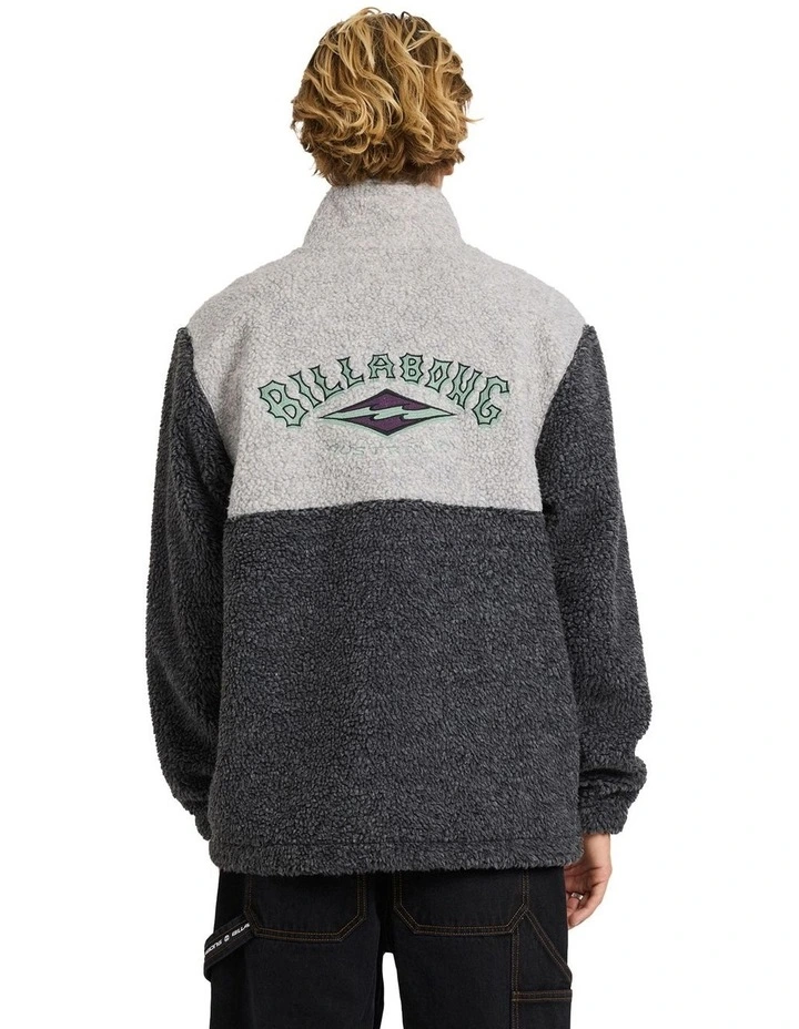 Tombstone Mock Neck Fleece Top in Grey image 2