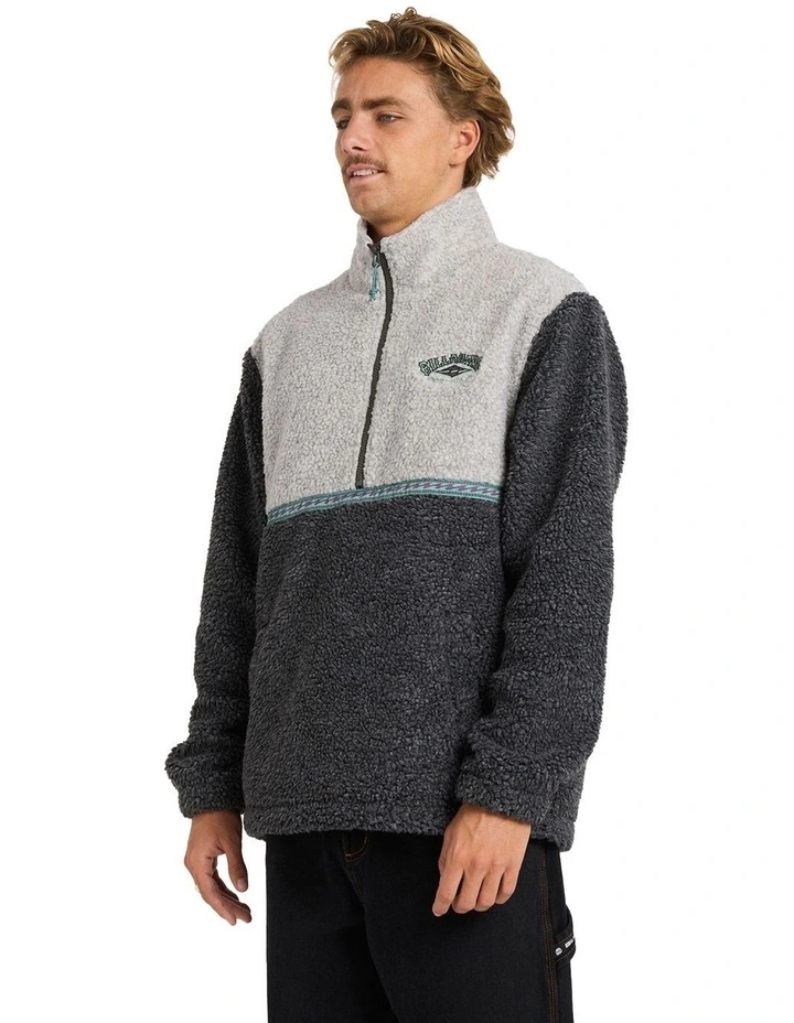 Tombstone Mock Neck Fleece Top in Grey image 3