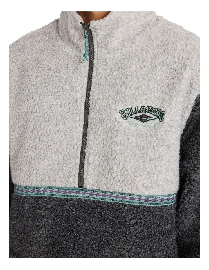 Tombstone Mock Neck Fleece Top in Grey image 4