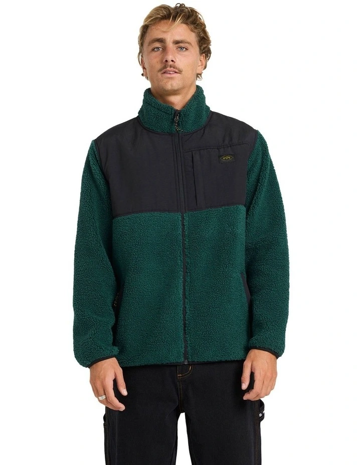 Boundary Summit Mock Neck Fleece Top in Green image 1