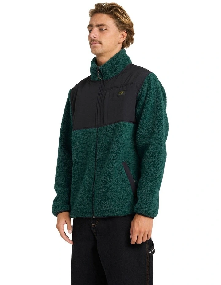 Boundary Summit Mock Neck Fleece Top in Green image 3