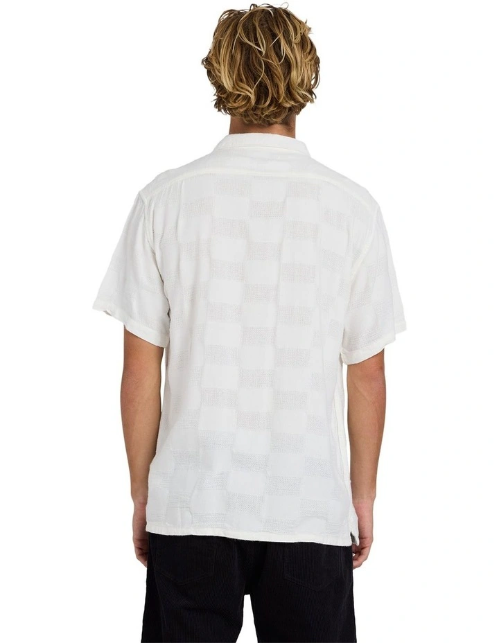 Sundays Jaquard Short Sleeve Shirt in White image 2