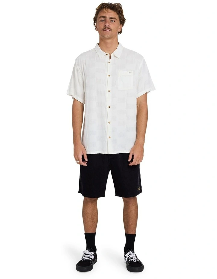 Sundays Jaquard Short Sleeve Shirt in White image 5