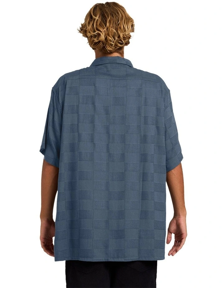 Sundays Jacquard Short Sleeve Shirt in China Blue image 2