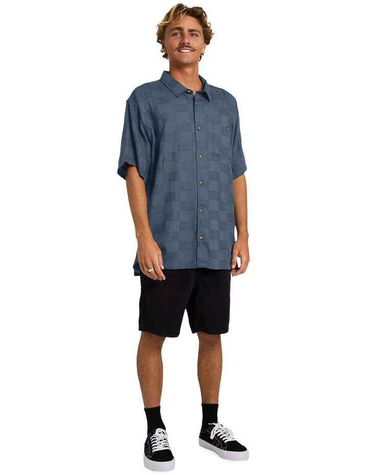 Sundays Jacquard Short Sleeve Shirt in China Blue image 5